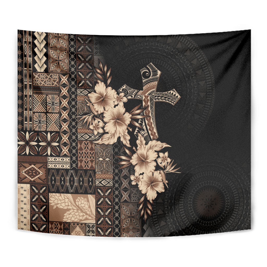 Samoa AIGA Mamanu Siapo Malu Motifs Tapestry Black Ver