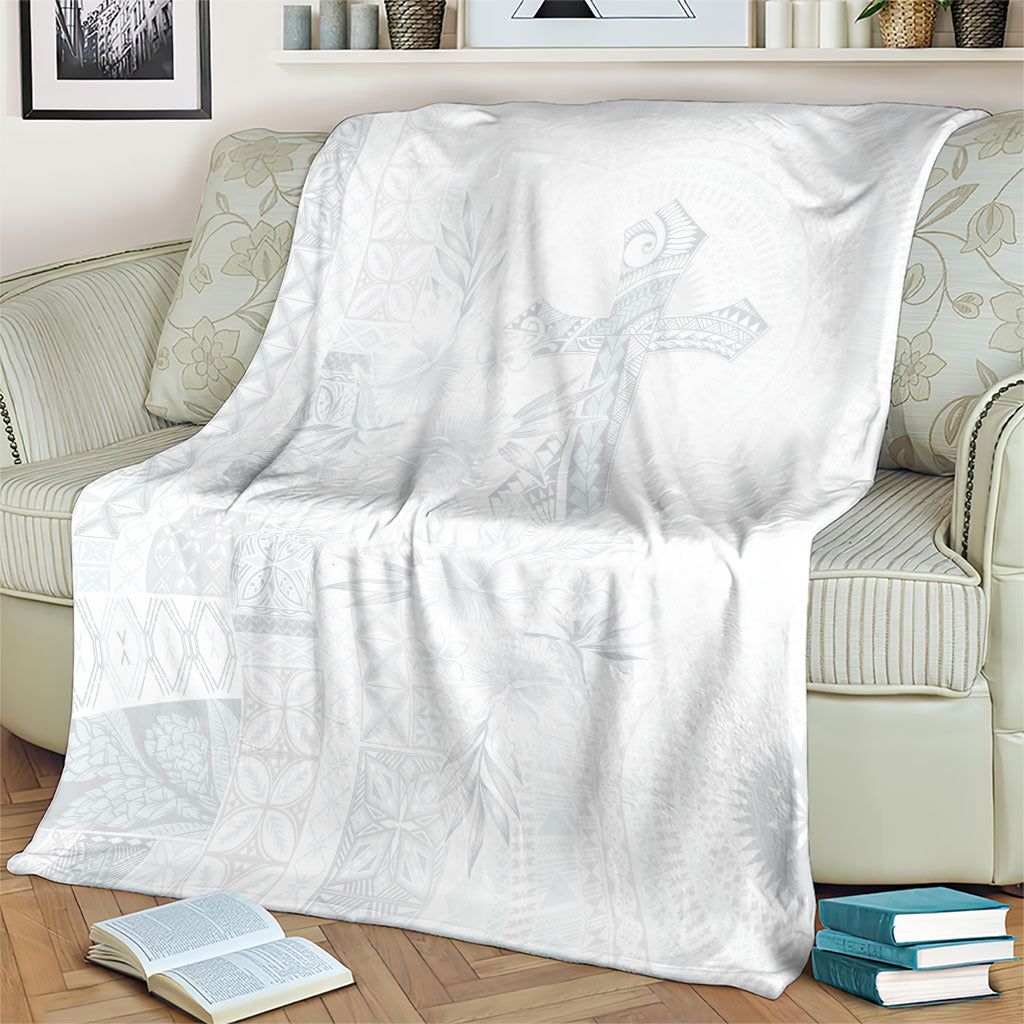 Samoa AIGA Mamanu Siapo Malu Motifs Blanket Lotu a Tamaiti White Ver LT7 - Polynesian Pride