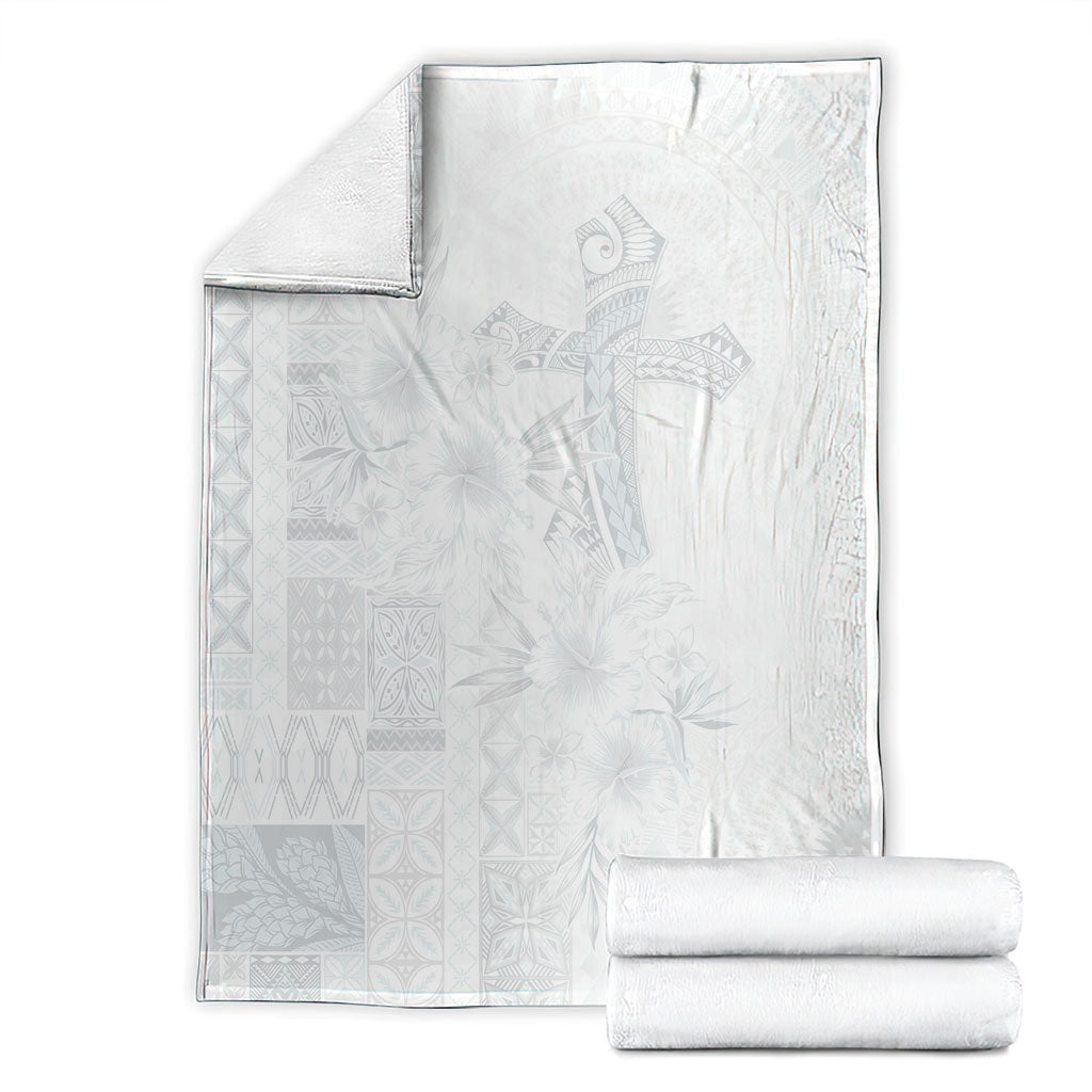 Samoa AIGA Mamanu Siapo Malu Motifs Blanket Lotu a Tamaiti White Ver LT7 - Polynesian Pride