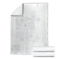 Samoa AIGA Mamanu Siapo Malu Motifs Blanket Lotu a Tamaiti White Ver LT7 - Polynesian Pride
