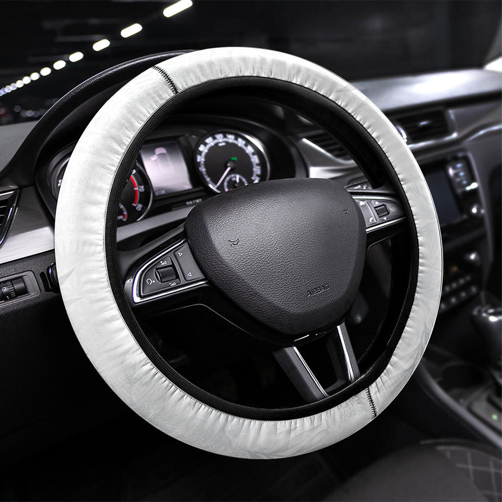 Samoa AIGA Mamanu Siapo Malu Motifs Steering Wheel Cover Lotu a Tamaiti White Ver