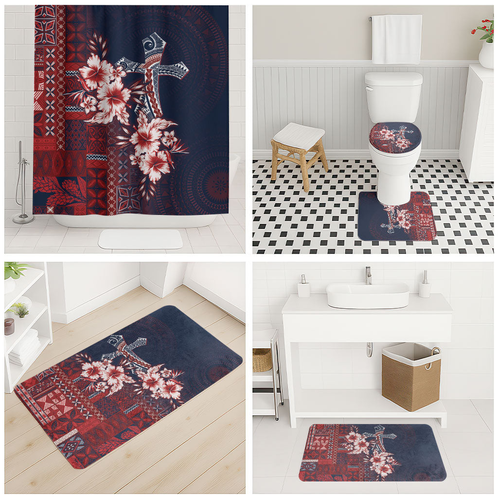 Samoa AIGA Mamanu Siapo Malu Motifs Bathroom Set Flag Color
