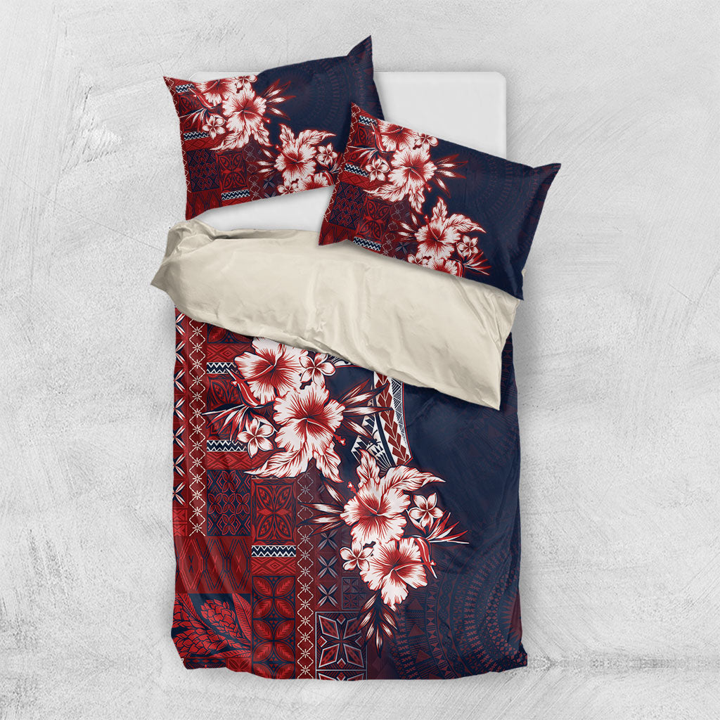 Samoa AIGA Mamanu Siapo Malu Motifs Bedding Set Flag Color