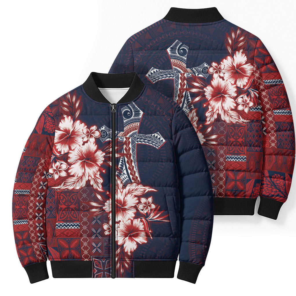 Samoa AIGA Mamanu Siapo Malu Motifs Bomber Puffer Jacket Flag Color