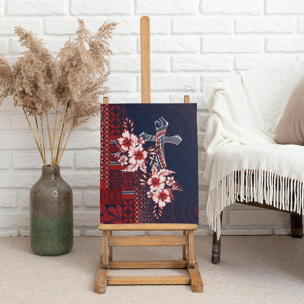Samoa AIGA Mamanu Siapo Malu Motifs Canvas Wall Art Flag Color