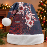 Samoa AIGA Mamanu Siapo Malu Motifs Christmas Santa Hat Flag Color LT7 Without Fur Navy Blue - Polynesian Pride