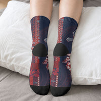 Samoa AIGA Mamanu Siapo Malu Motifs Crew Socks Flag Color LT7 - Polynesian Pride