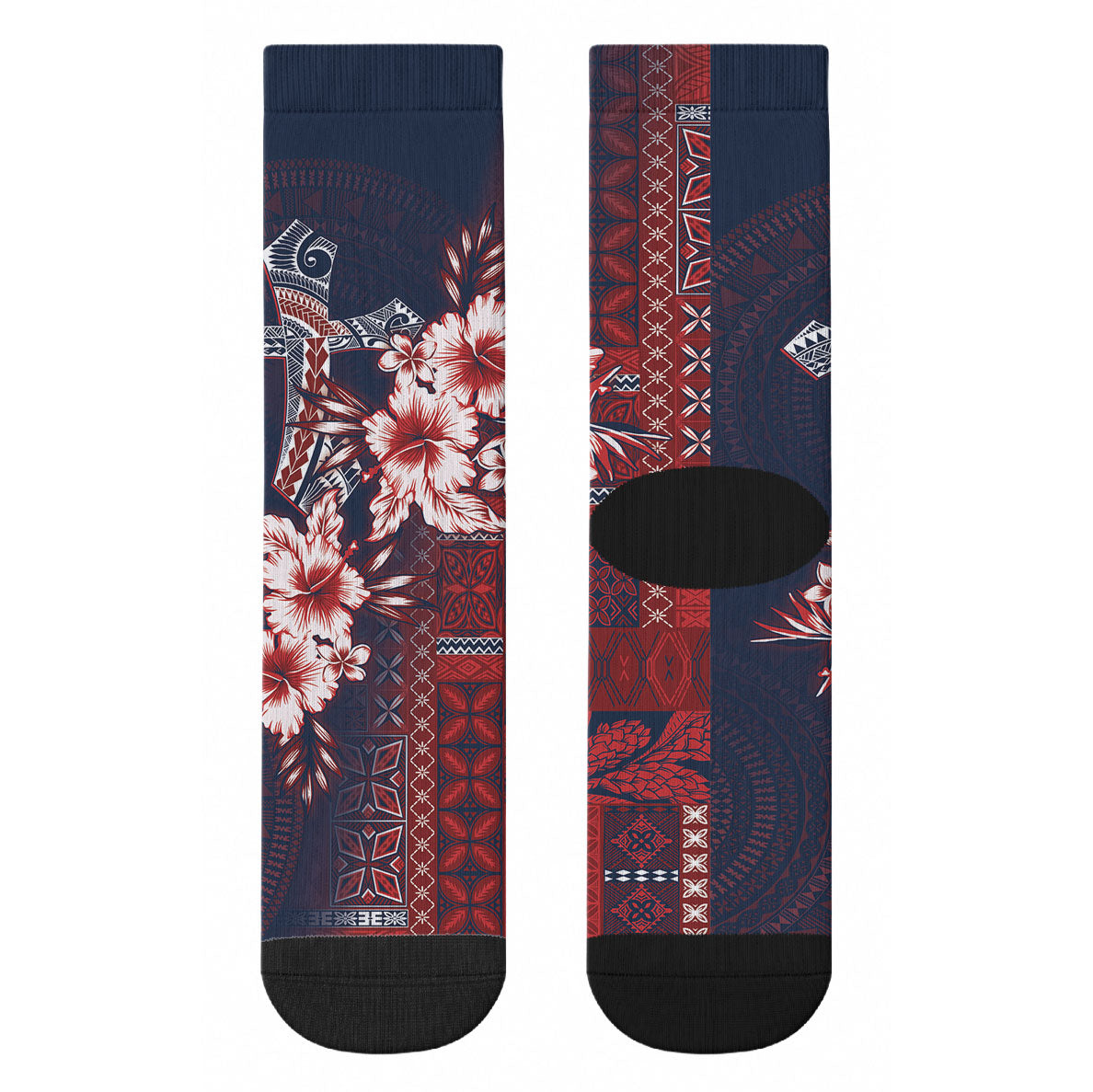 Samoa AIGA Mamanu Siapo Malu Motifs Crew Socks Flag Color LT7 - Polynesian Pride