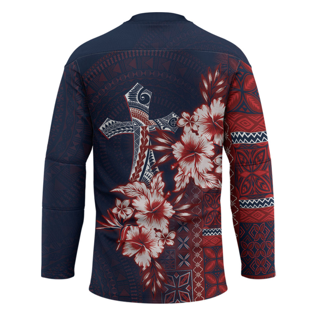 Samoa AIGA Mamanu Siapo Malu Motifs Hockey Jersey Flag Color LT7 - Polynesian Pride
