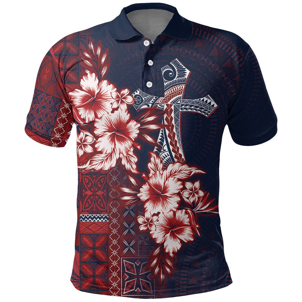 Samoa AIGA Mamanu Siapo Malu Motifs Polo Shirt Flag Color LT7 Navy Blue - Polynesian Pride