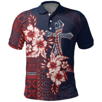 Samoa AIGA Mamanu Siapo Malu Motifs Polo Shirt Flag Color LT7 Navy Blue - Polynesian Pride