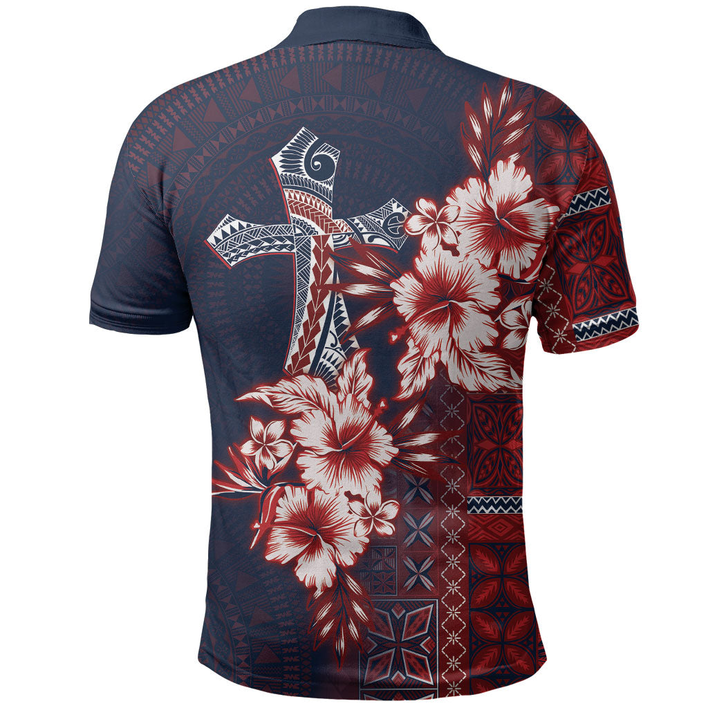 Samoa AIGA Mamanu Siapo Malu Motifs Polo Shirt Flag Color LT7 - Polynesian Pride