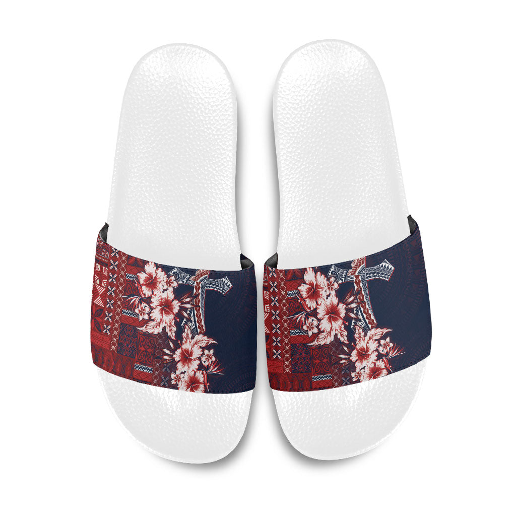 Samoa AIGA Mamanu Siapo Malu Motifs Slide Sandals Flag Color