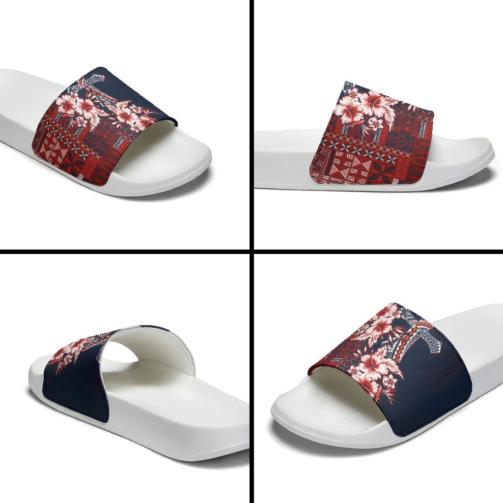 Samoa AIGA Mamanu Siapo Malu Motifs Slide Sandals Flag Color