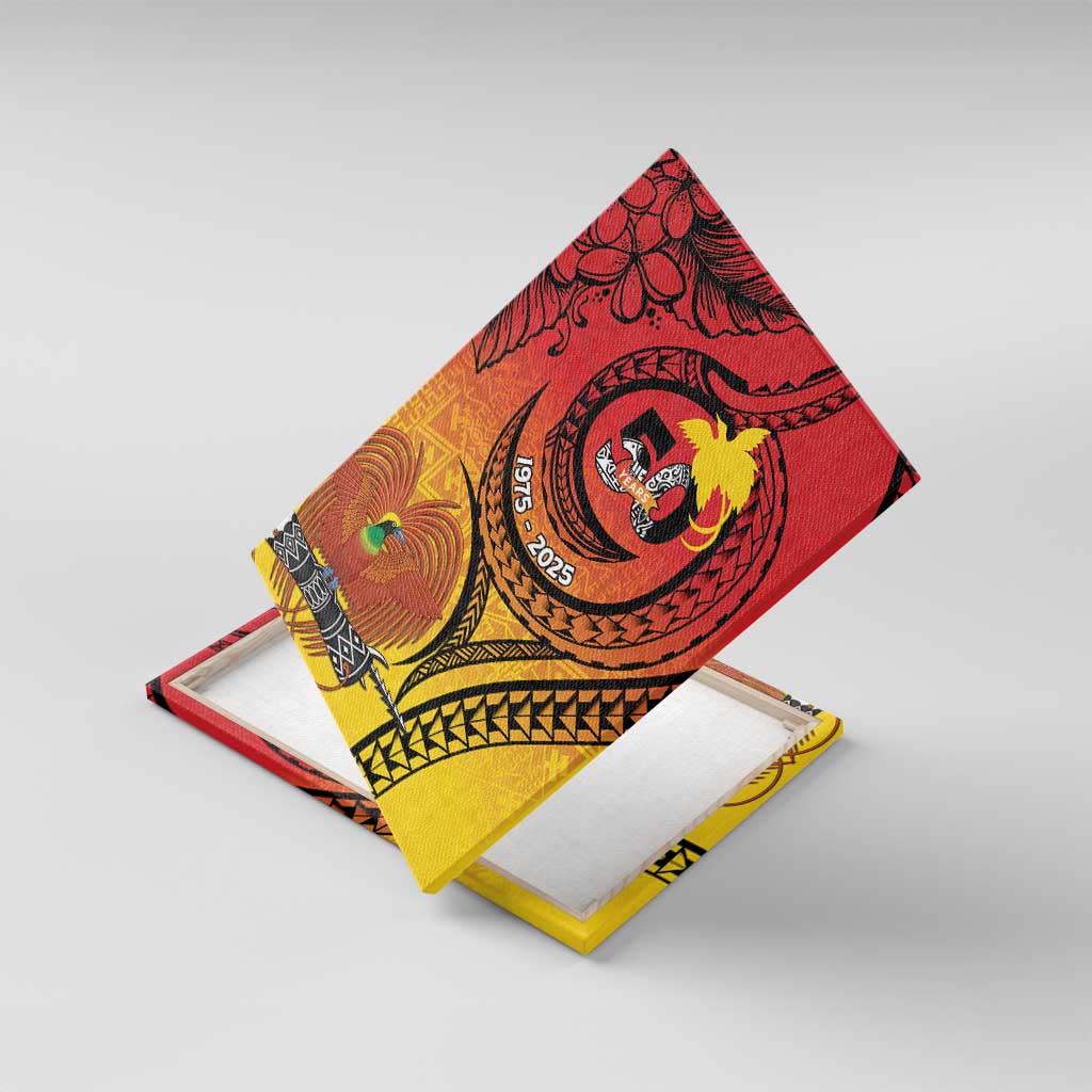 Papua New Guinea 50 Years Canvas Wall Art Motuan Motifs LT7 With Frame Colorful - Polynesian Pride