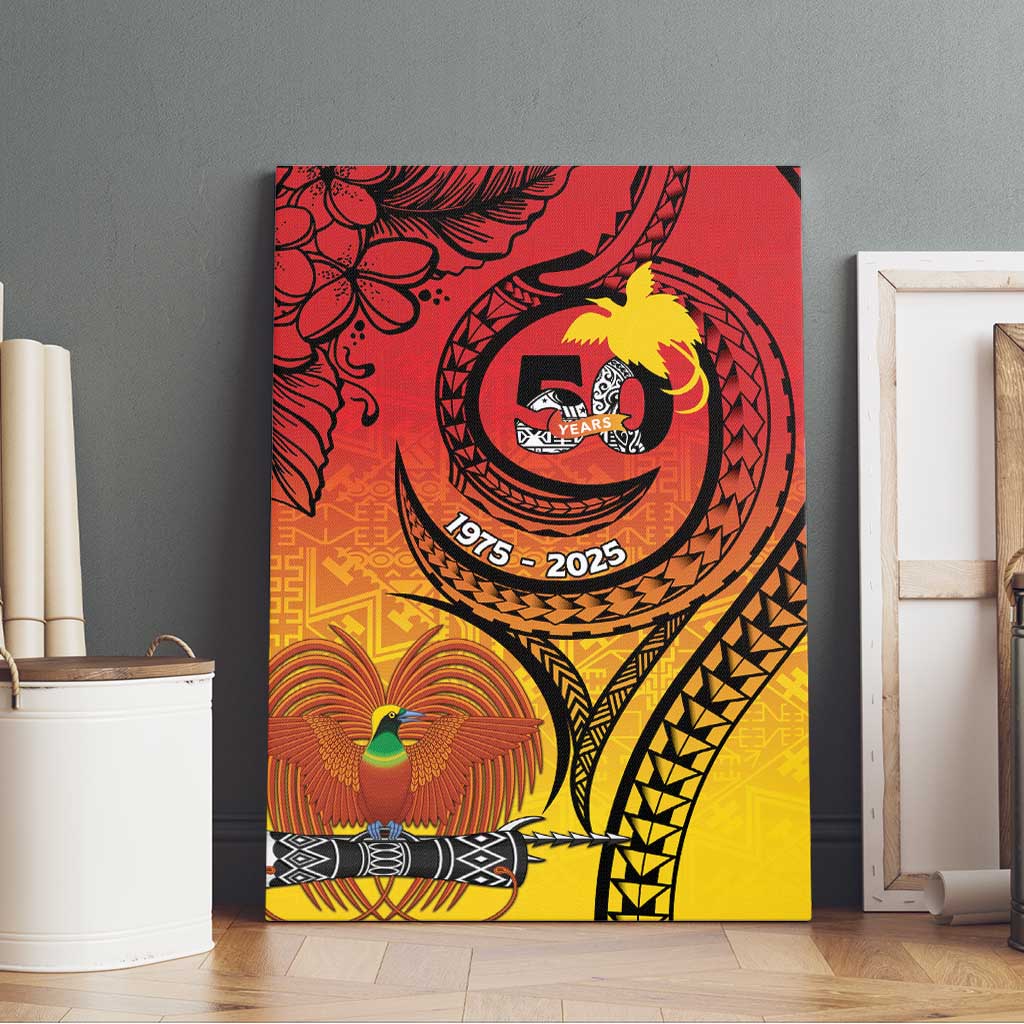 Papua New Guinea 50 Years Canvas Wall Art Motuan Motifs LT7 - Polynesian Pride