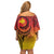 Papua New Guinea 50 Years Family Matching Off Shoulder Short Dress and Hawaiian Shirt Motuan Motifs