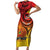 Papua New Guinea 50 Years Family Matching Short Sleeve Bodycon Dress and Hawaiian Shirt Motuan Motifs