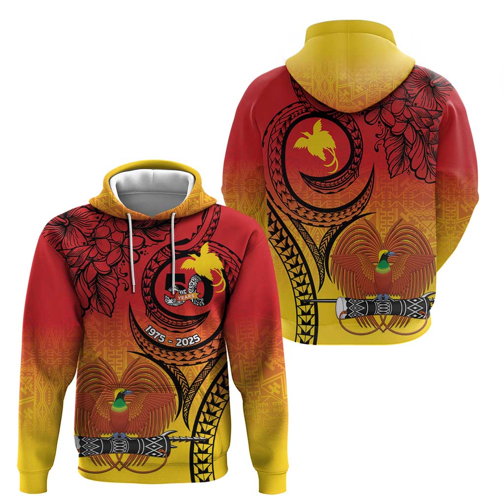 Papua New Guinea 50 Years Hoodie Motuan Motifs LT7 - Polynesian Pride