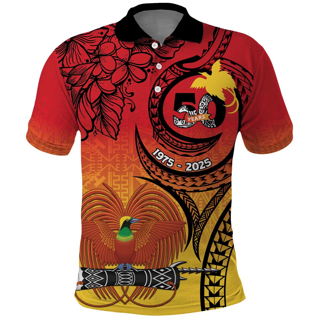 Papua New Guinea 50 Years Polo Shirt Motuan Motifs LT7 Colorful - Polynesian Pride