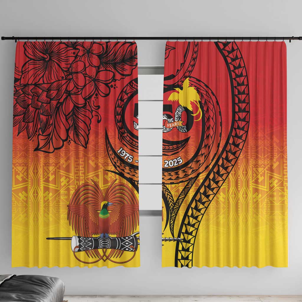 Papua New Guinea 50 Years Window Curtain Motuan Motifs LT7 With Hooks Colorful - Polynesian Pride