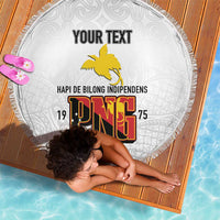Personalized Papua New Guinea Beach Blanket Hapi De bilong Indipendens PNG LT7 - Polynesian Pride