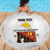 Personalized Papua New Guinea Beach Blanket Hapi De bilong Indipendens PNG LT7 - Polynesian Pride