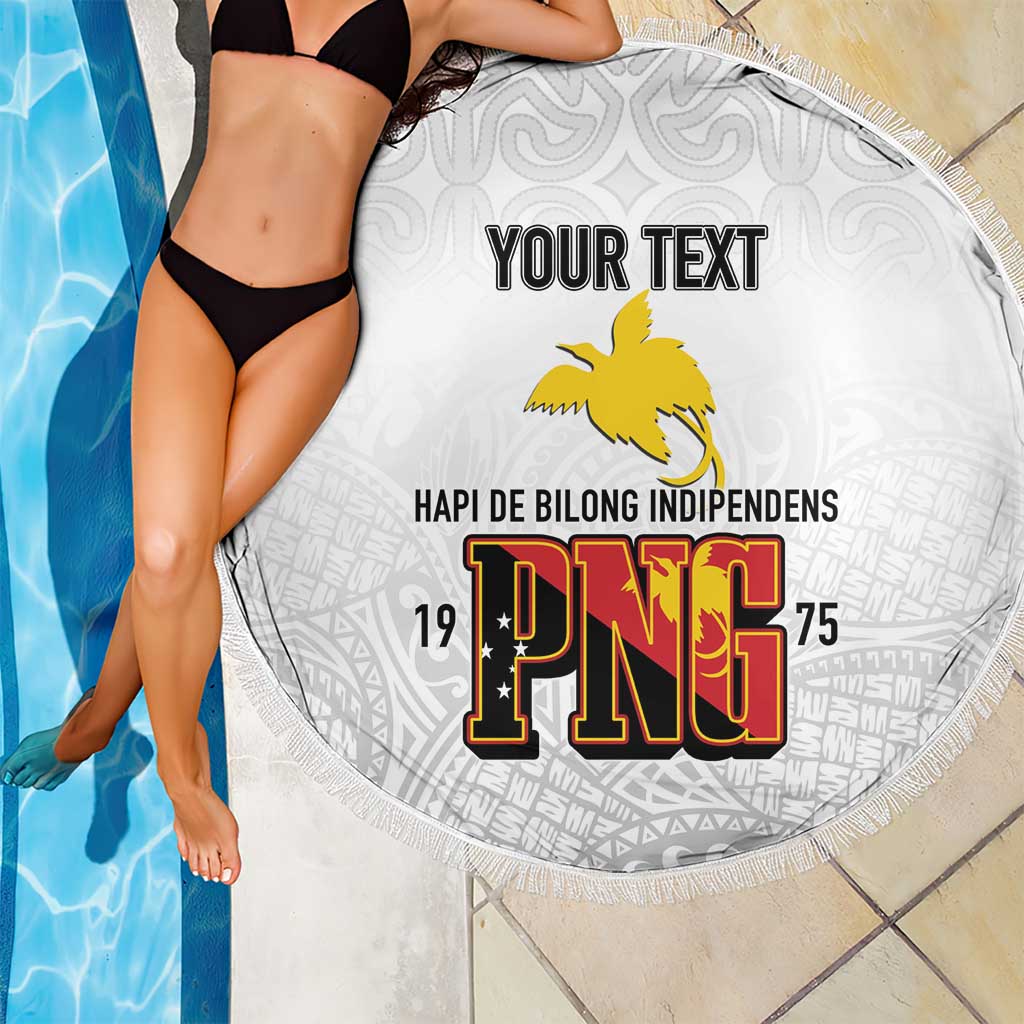 Personalized Papua New Guinea Beach Blanket Hapi De bilong Indipendens PNG LT7 - Polynesian Pride