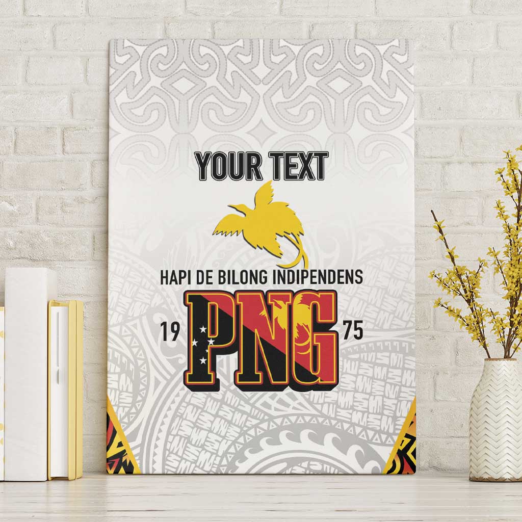 Personalized Papua New Guinea Canvas Wall Art Hapi De bilong Indipendens PNG LT7 Without Frame White - Polynesian Pride
