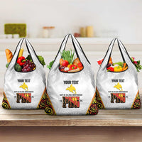 Personalized Papua New Guinea Grocery Bag Hapi De bilong Indipendens PNG LT7 3-pack One Size White - Polynesian Pride