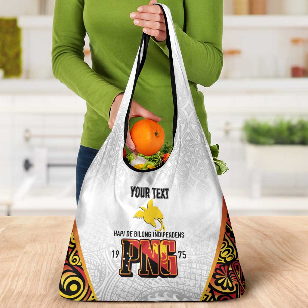 Personalized Papua New Guinea Grocery Bag Hapi De bilong Indipendens PNG LT7 - Polynesian Pride