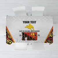 Personalized Papua New Guinea Tablecloth Hapi De bilong Indipendens PNG LT7 White - Polynesian Pride