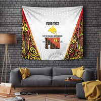 Personalized Papua New Guinea Tapestry Hapi De bilong Indipendens PNG LT7 White - Polynesian Pride
