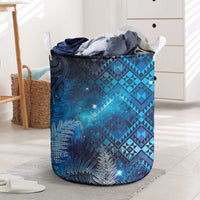 Aotearoa Taniko Matariki Laundry Basket Cosmic Blue LT7 Blue - Polynesian Pride