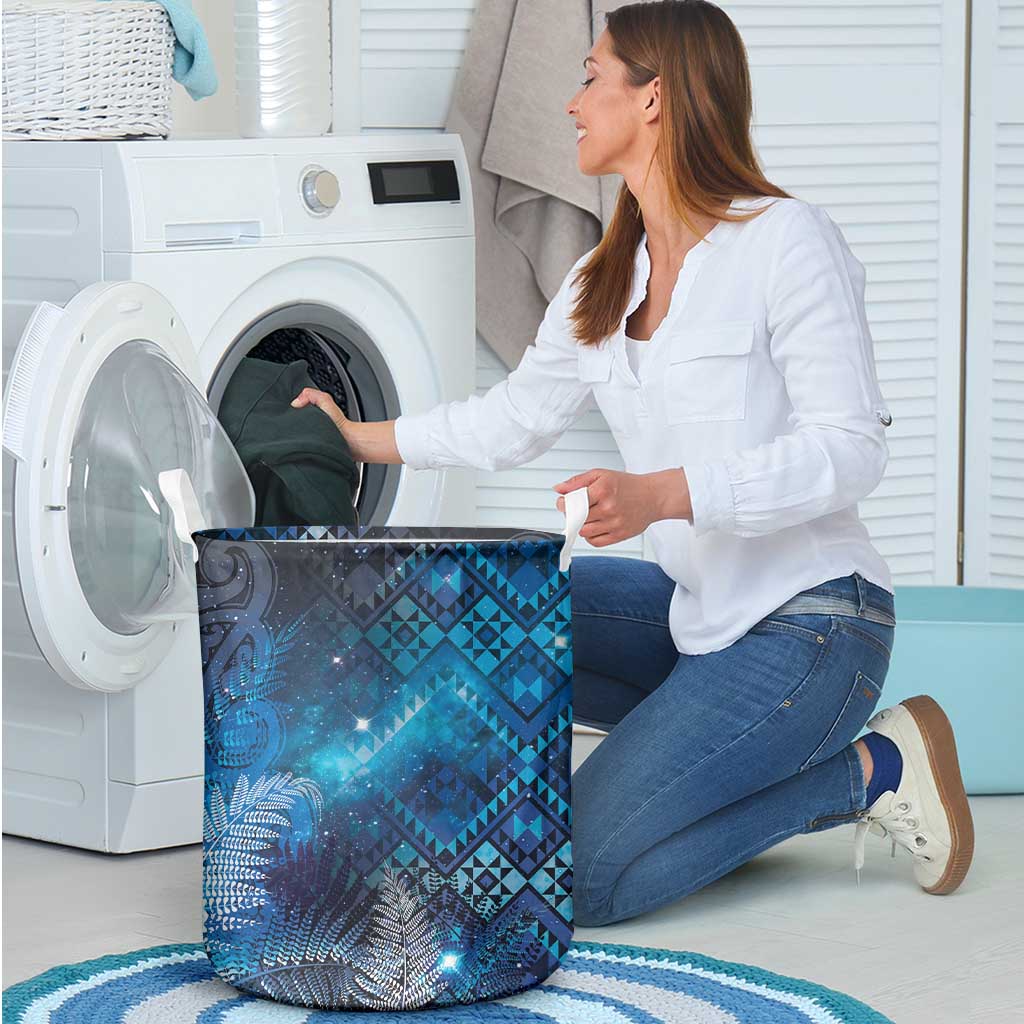 Aotearoa Taniko Matariki Laundry Basket Cosmic Blue LT7 - Polynesian Pride