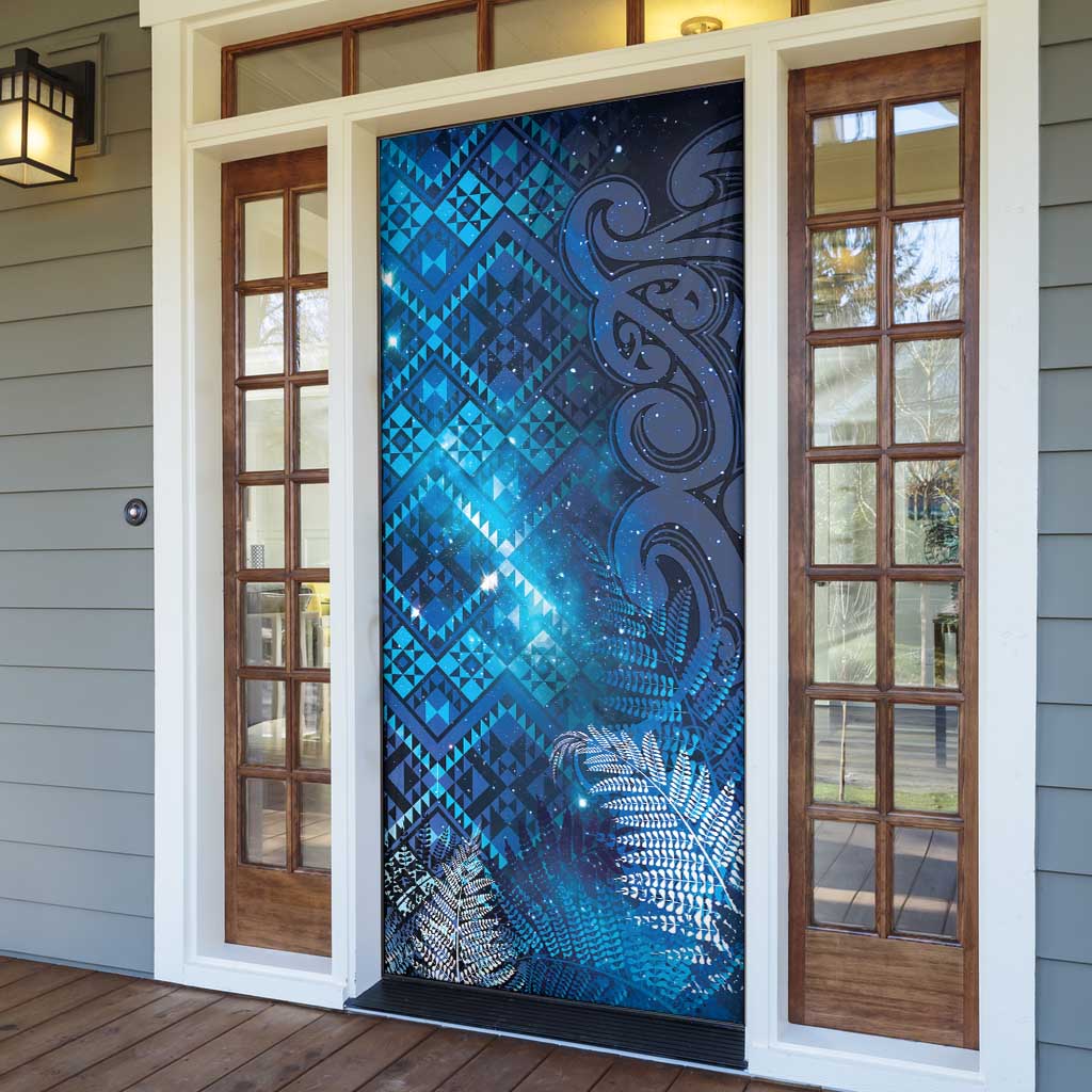 Aotearoa Taniko Matariki Door Cover Cosmic Blue LT7 - Polynesian Pride