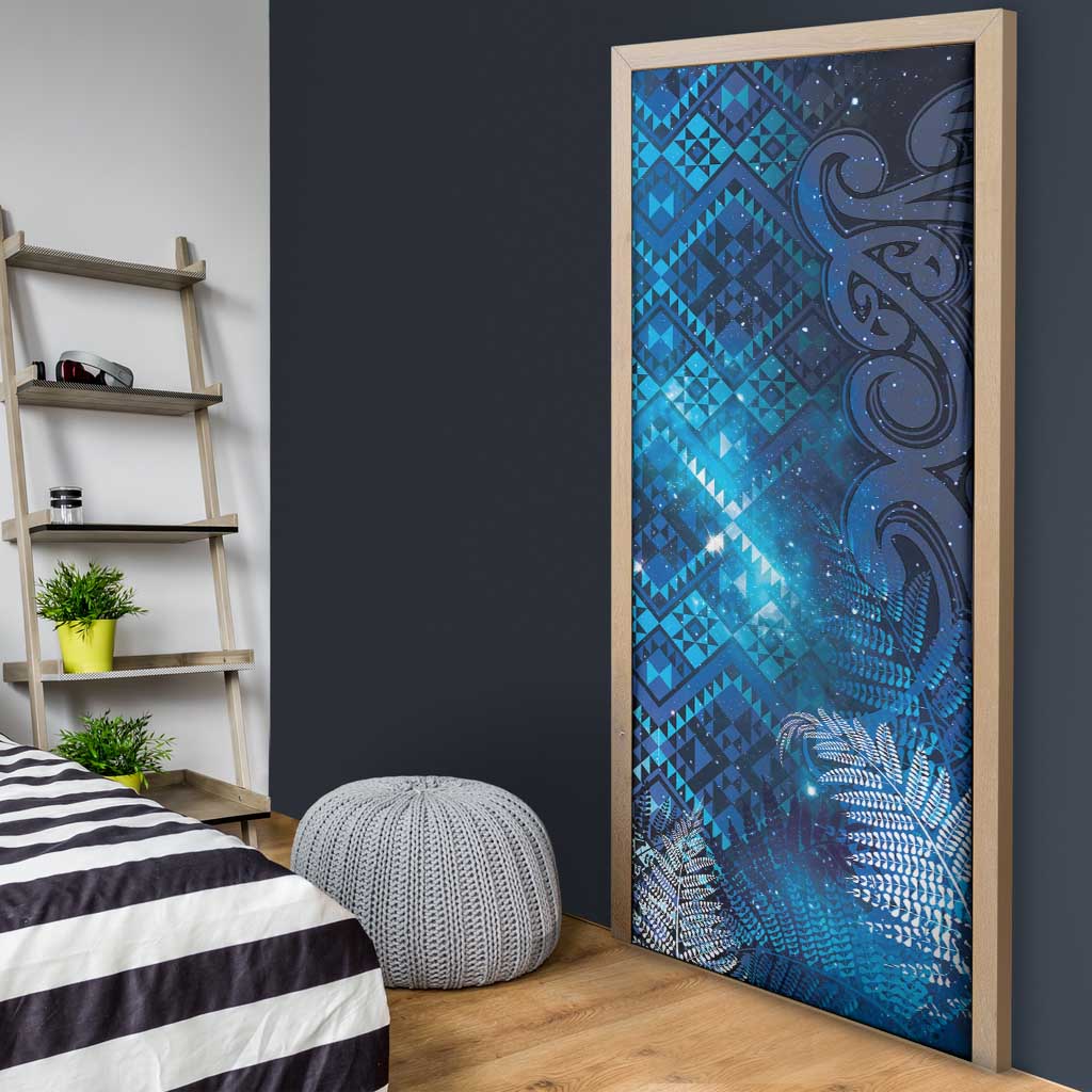 Aotearoa Taniko Matariki Door Cover Cosmic Blue LT7 - Polynesian Pride