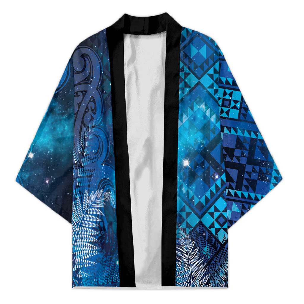 Aotearoa Taniko Matariki Kimono Cosmic Blue LT7 Unisex Blue - Polynesian Pride