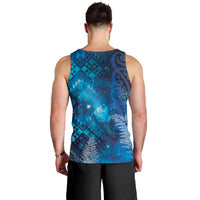 Aotearoa Taniko Matariki Men Tank Top Cosmic Blue LT7 - Polynesian Pride
