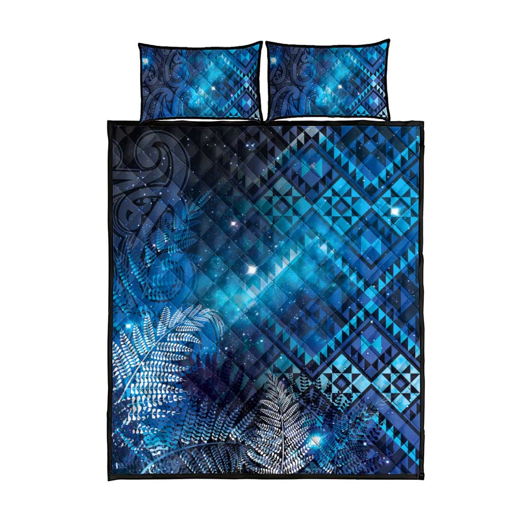 Aotearoa Taniko Matariki Quilt Bed Set Cosmic Blue LT7 - Polynesian Pride