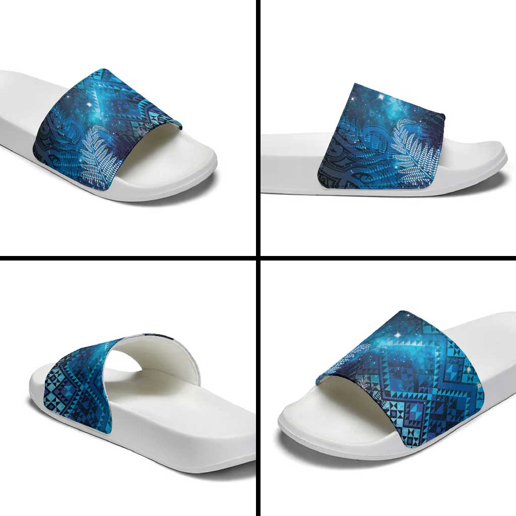 Aotearoa Taniko Matariki Slide Sandals Cosmic Blue LT7 - Polynesian Pride