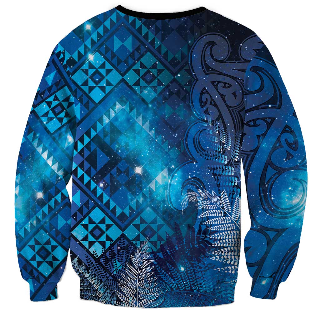 Aotearoa Taniko Matariki Sweatshirt Cosmic Blue LT7 - Polynesian Pride