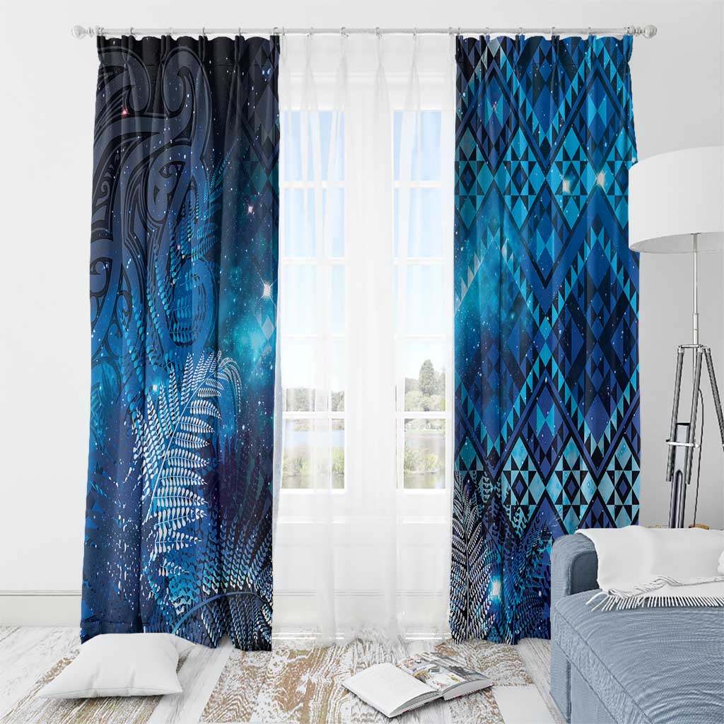 Aotearoa Taniko Matariki Window Curtain Cosmic Blue LT7 - Polynesian Pride