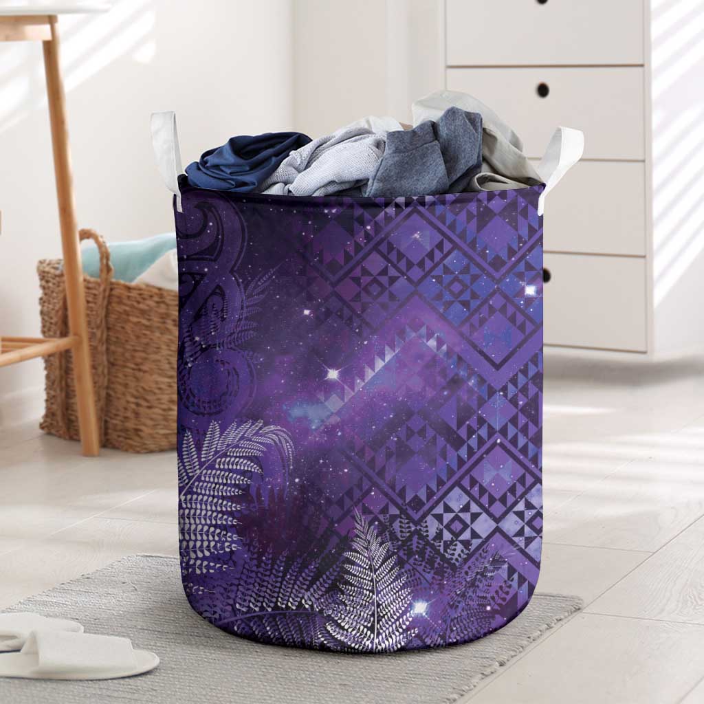 Aotearoa Taniko Matariki Laundry Basket Cosmic Violet LT7 Purple - Polynesian Pride