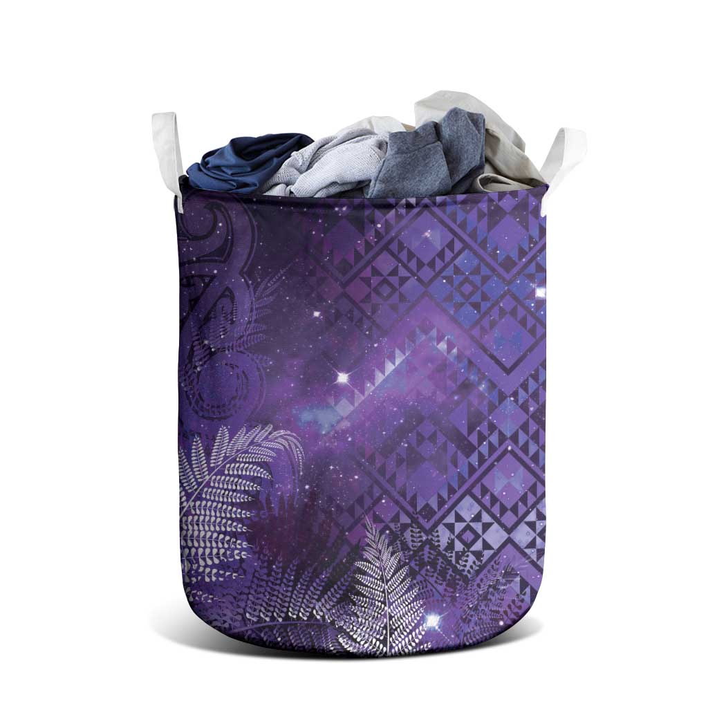 Aotearoa Taniko Matariki Laundry Basket Cosmic Violet LT7 - Polynesian Pride