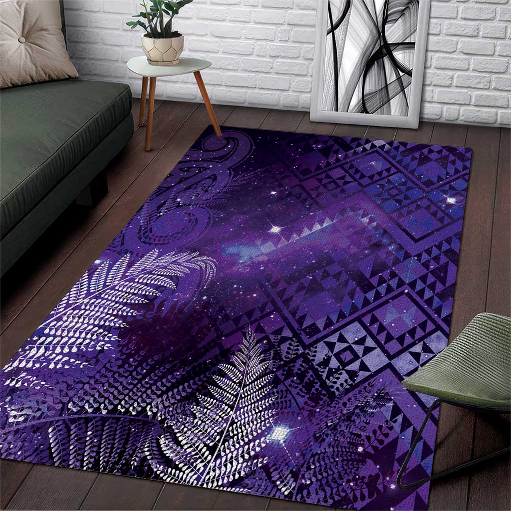 Aotearoa Taniko Matariki Area Rug Cosmic Violet LT7 Purple - Polynesian Pride