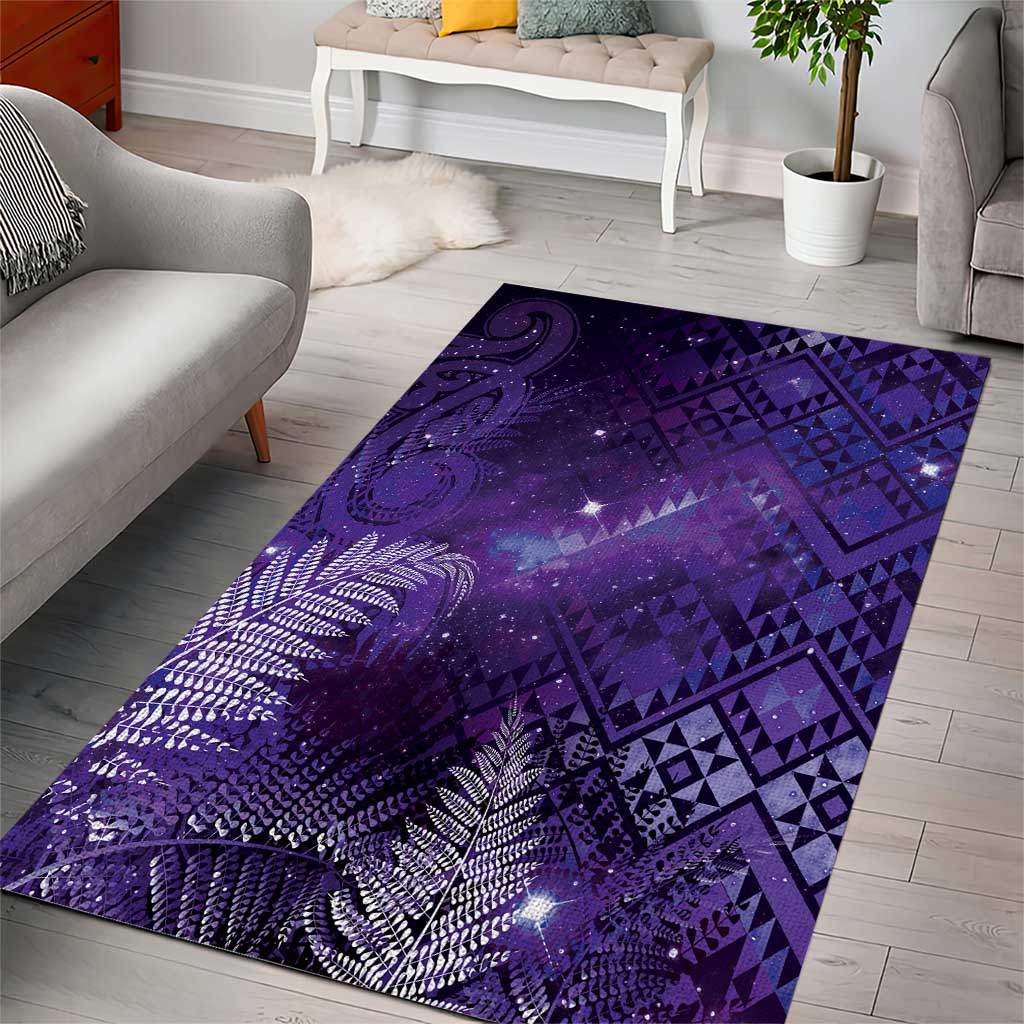 Aotearoa Taniko Matariki Area Rug Cosmic Violet LT7 - Polynesian Pride