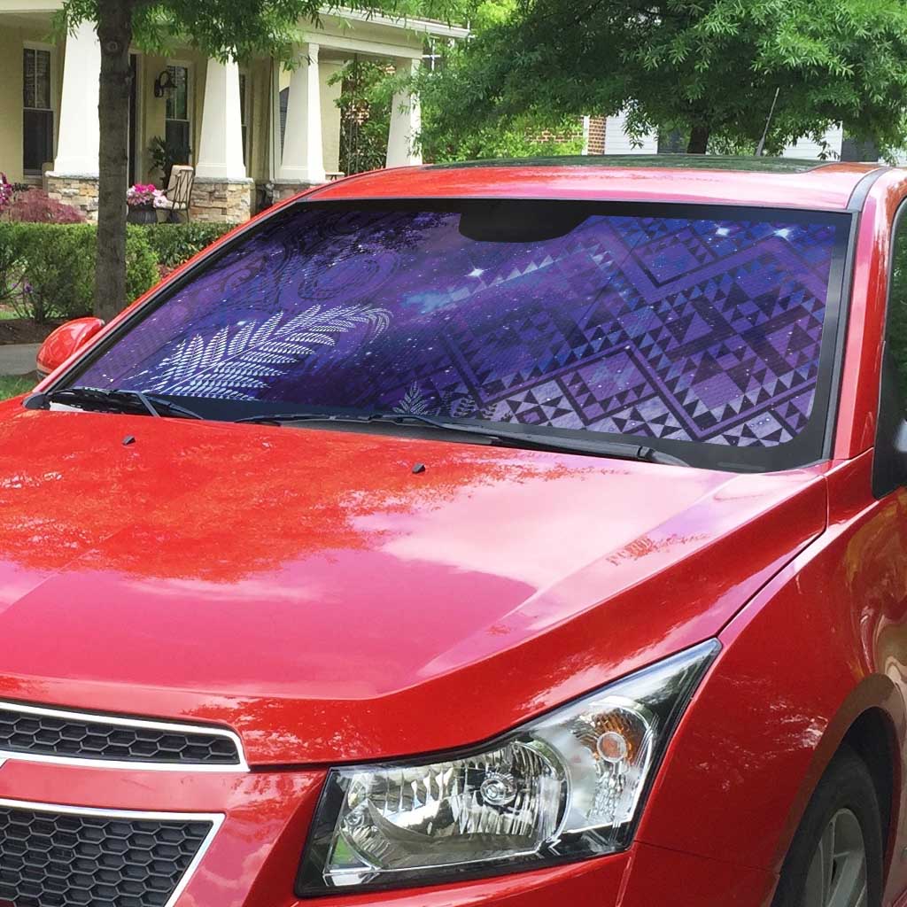 Aotearoa Taniko Matariki Auto Sun Shade Cosmic Violet LT7 - Polynesian Pride