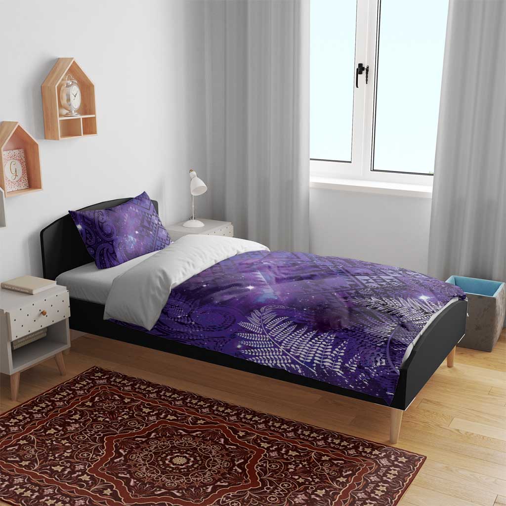 Aotearoa Taniko Matariki Bedding Set Cosmic Violet LT7 - Polynesian Pride