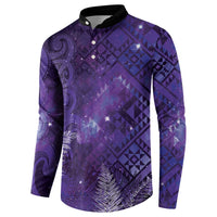 Aotearoa Taniko Matariki Button Sweatshirt Cosmic Violet LT7 - Polynesian Pride